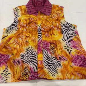 Chico's reversible silk quilted vest, Size 2